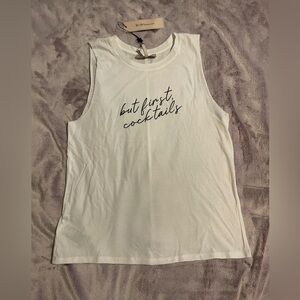 NWT BCBGeneration White Graphic Muscle Tee